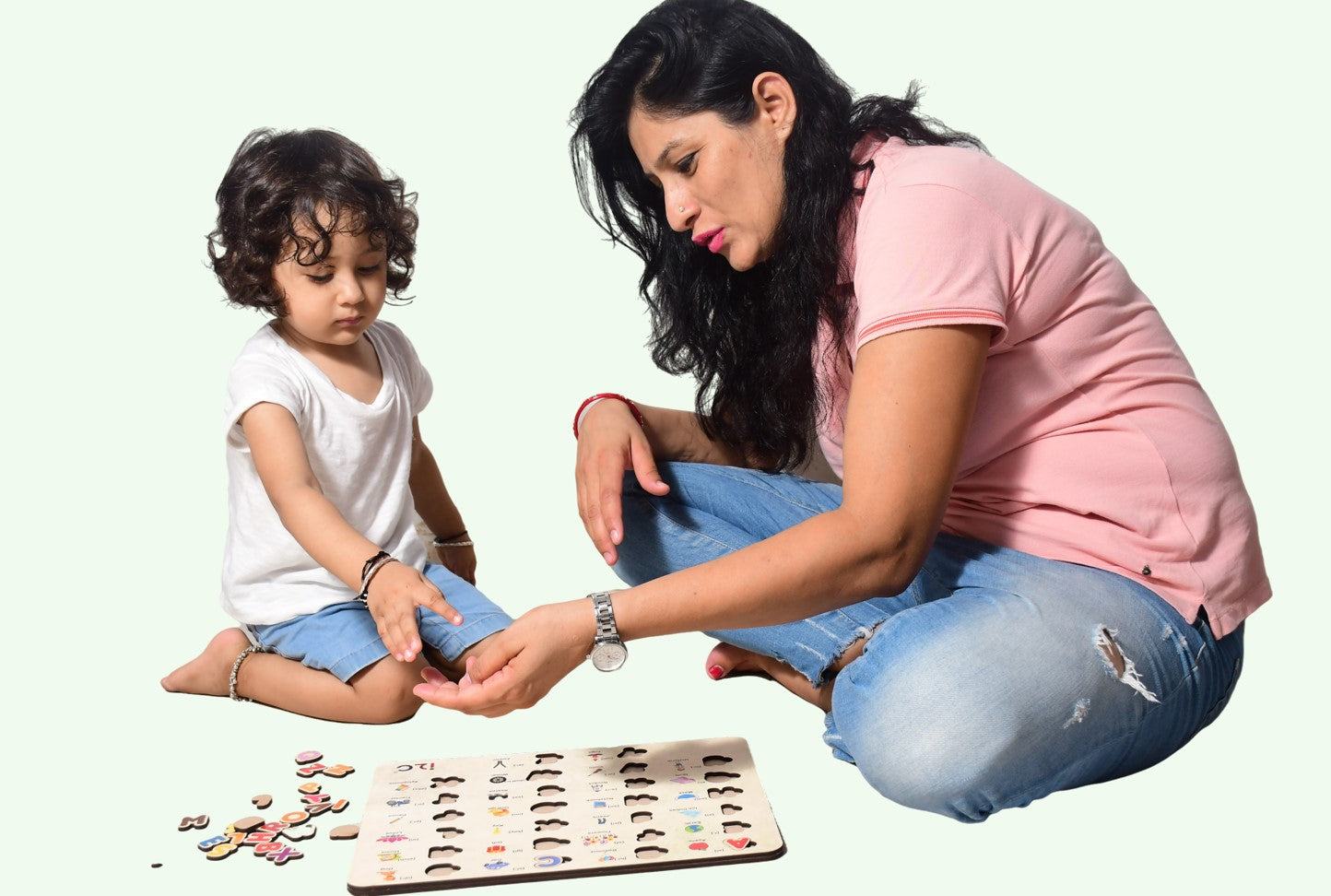 Children's Wooden Toy - Hindi & English Alphabets | Combo of 2
