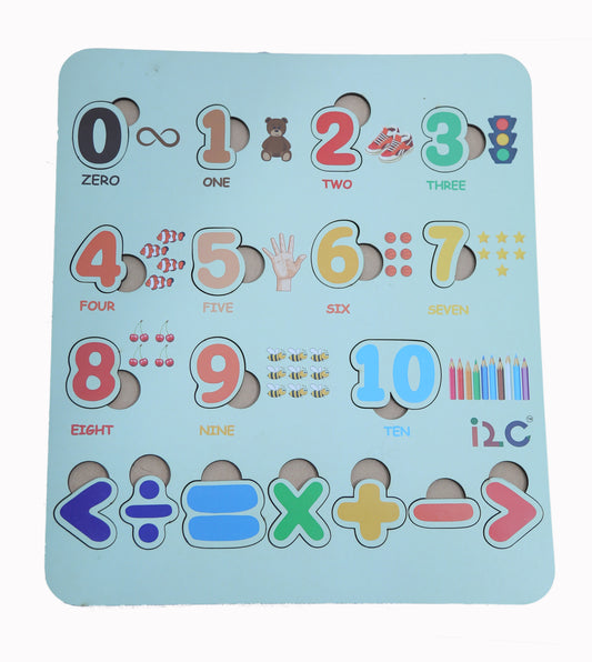 Children's Wooden  Toy - Numbers & Mathematical Symbols